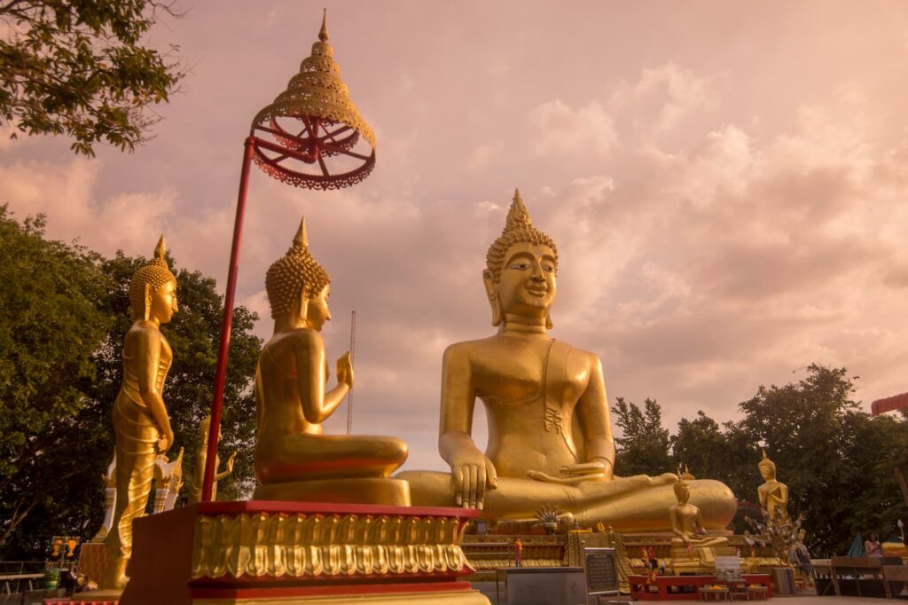amazing buddha statue at wat phra yai buddha hill in pattaya